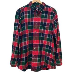 Club Room Red Blue and Green plaid cotton flannel shirt XL